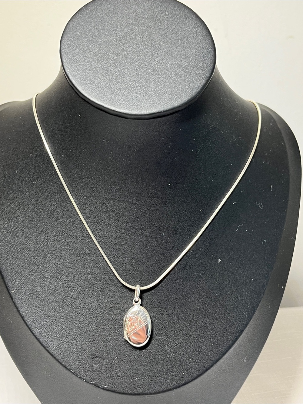 Sterling Silver Locket Pendant Necklace and Snake Chain
18”
